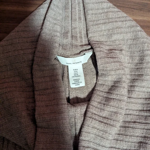 Maternity Ribbed Brown Pants - Picture 3 of 3